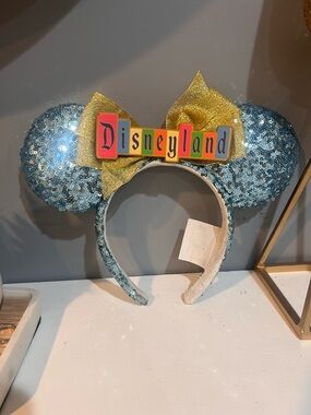 Disney Blue Sequin Bow Headband